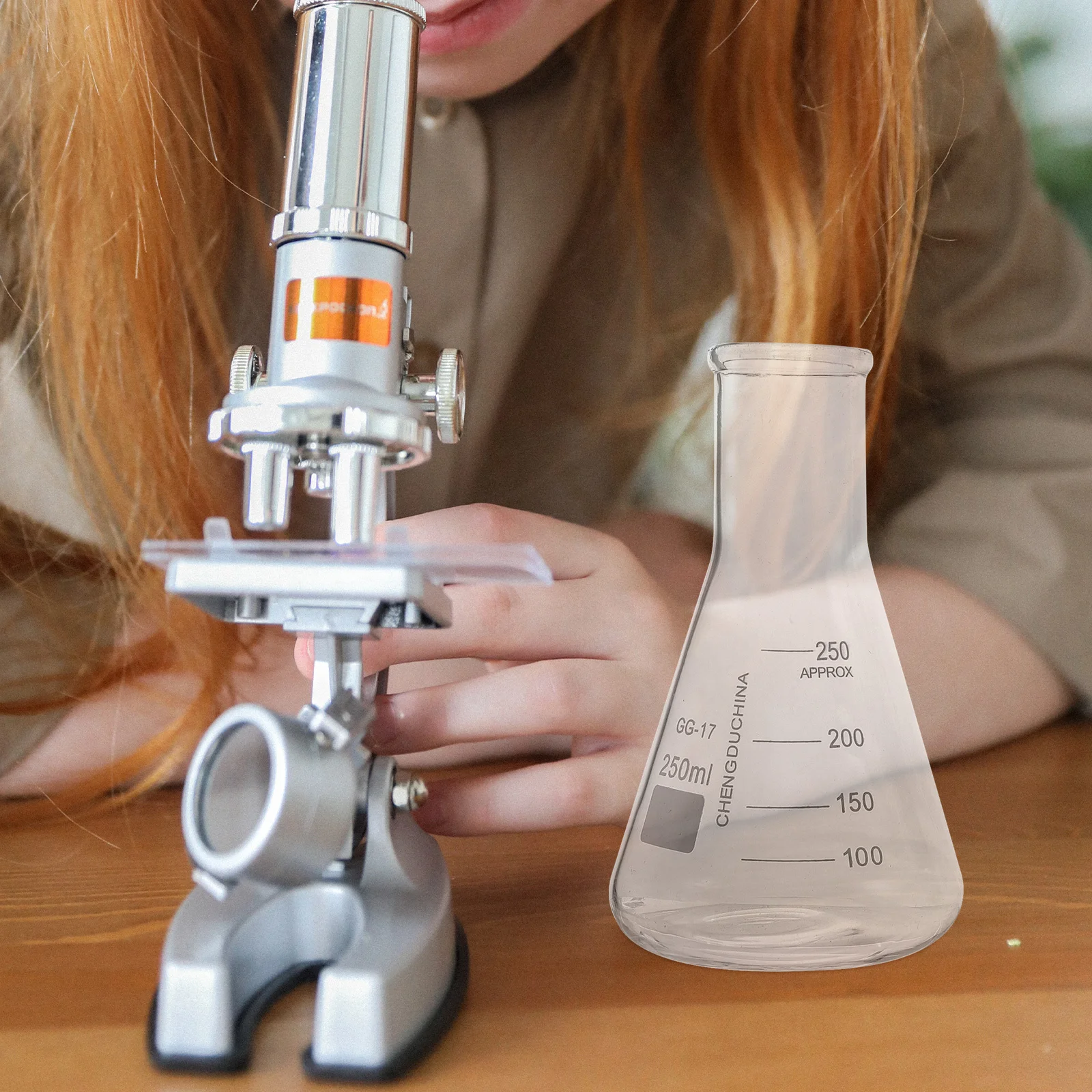 9 Buah Set Botol Silinder Ukur Laboratorium Kaca Botol Kerucut dengan Skala Jelas untuk Percobaan Pendidikan Kimia