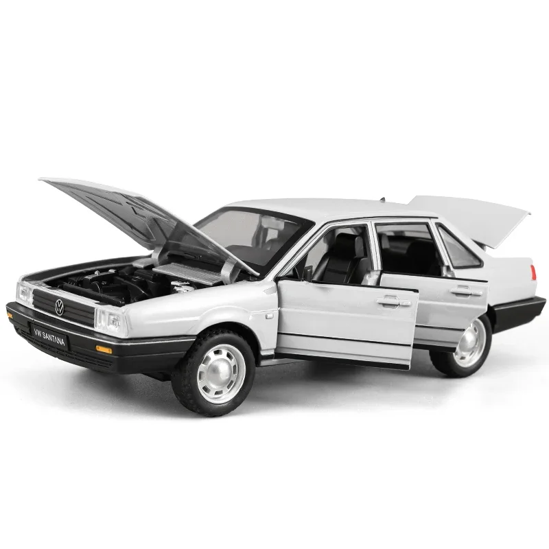 1:24 Volkswagen Santana Alloy Diecast Classic Model Car Sound And Light Gift For Boyfriend Collection Hobbies Present With Kids