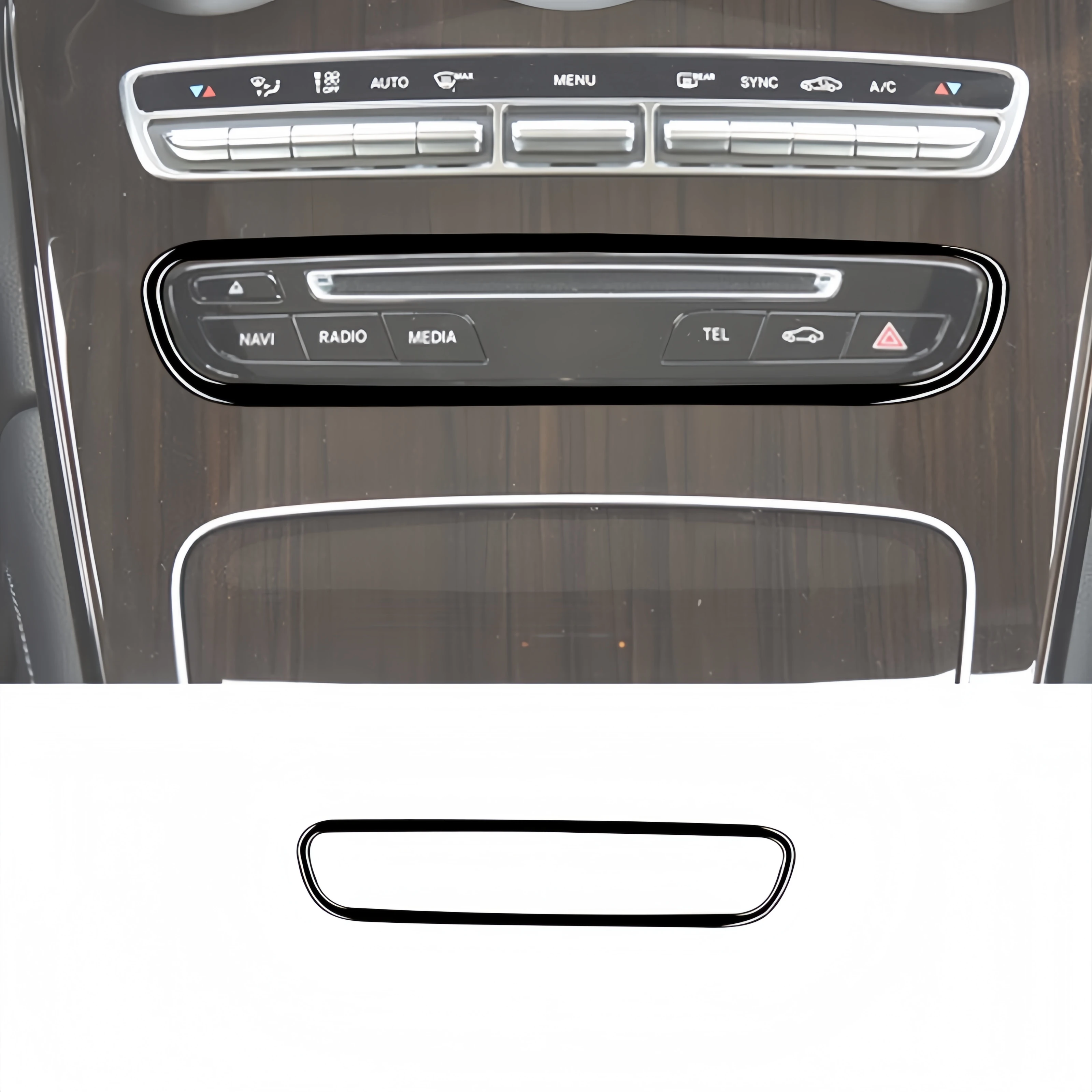 

For Mercedes W205 Benz C Class GLC 2014-20 Piano Black Car Center Console CD Panel Button Frame Trim Cover Sticker Auto Zubehör