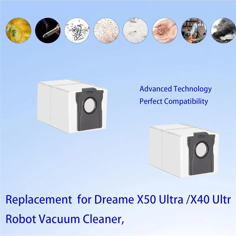 ABVI-мешки для пыли и подушечки для швабры, замена для Dreame X50 Ultra/X40 Ultra, робот-пылесос, мешки для пыли, подушечки для швабры