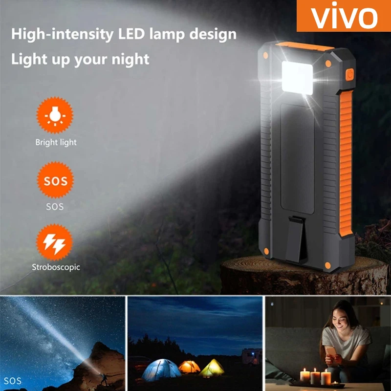 VIVO 500000mAh بنك الطاقة الشمسية المحمولة سعة أكبر LED شحن سريع للغاية بطارية خارجية آيفون سامسونج #6