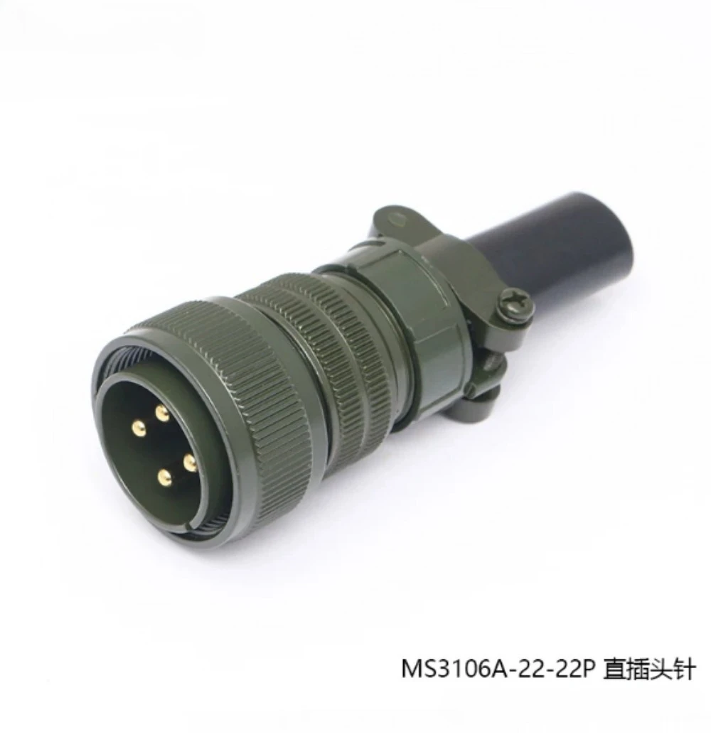MIL-C-5015 4 Pin Circular Aviation Plug MS3106A-22-22S Panel Mount Socket