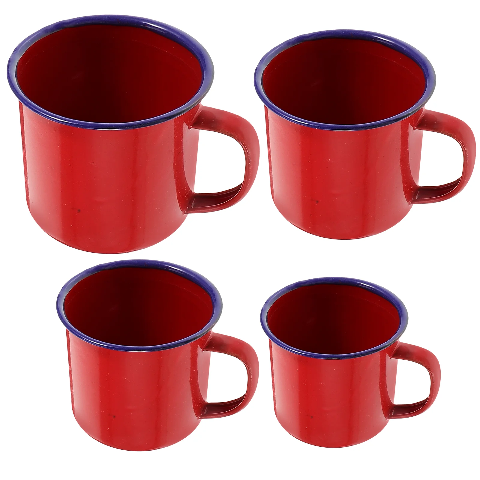 4 Uds. Tarro de té esmaltado, taza para pastel, juego de ollas calientes de 6cm, 120ml, 7cm, 240ml, 8cm, 350ml, 9cm, 500ml, Retro, Color sólido, seguro, práctico, fácil de limpiar