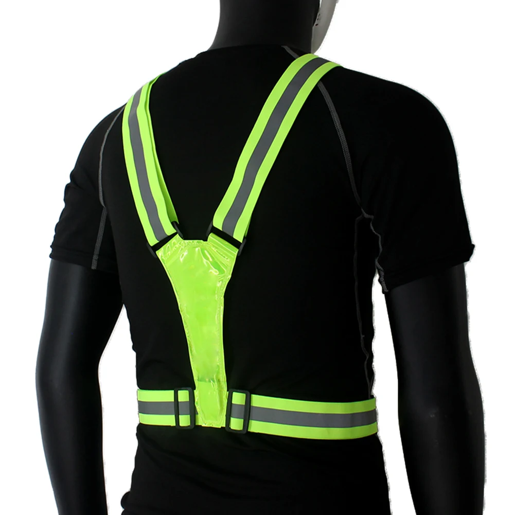 LED Reflective Vest Belt USB Rechargeable Running Vest High Visibility Security Reflective Vest for Night Running Cycling