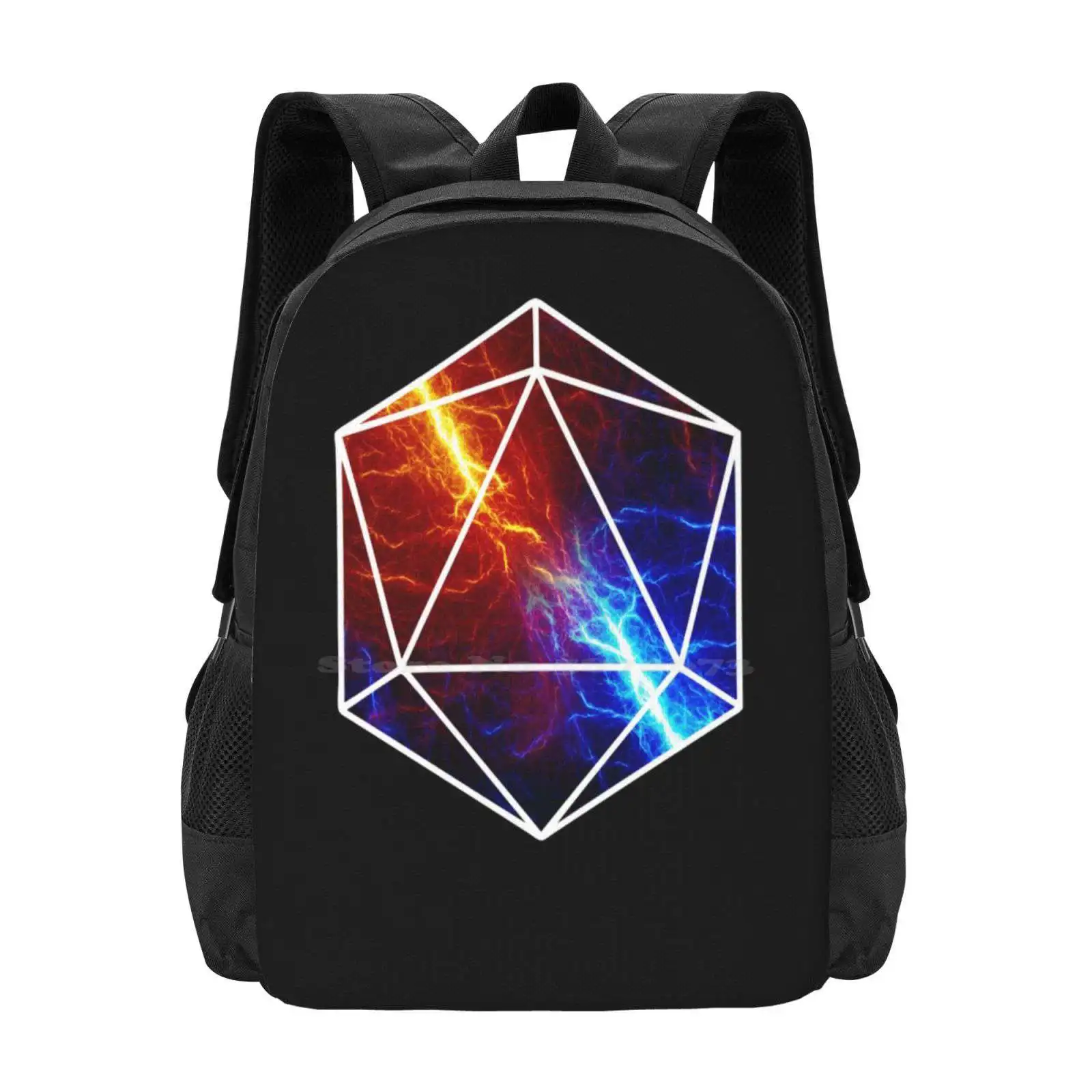 Dnd Dice Spell Cast : Eldritch Blast , Fire Ball , Thunder & Lightning , For Warlock , Wizard , Sorcerer. Backpack For Student