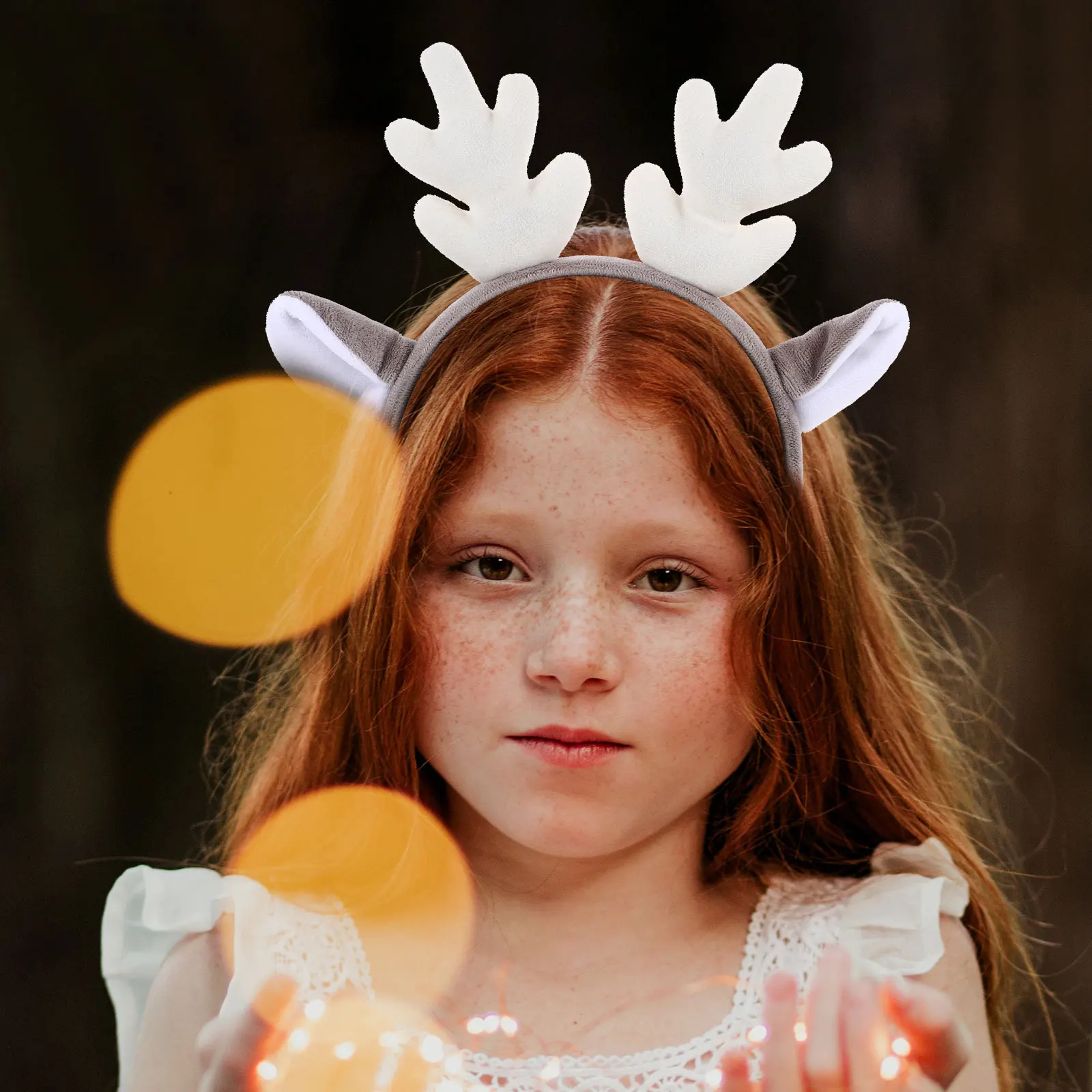 

Durable Reindeer Antler Headband Cloth Plastic Three Dimensional Design Classic Deer Antlers Xmas Costume Accessory Holiday