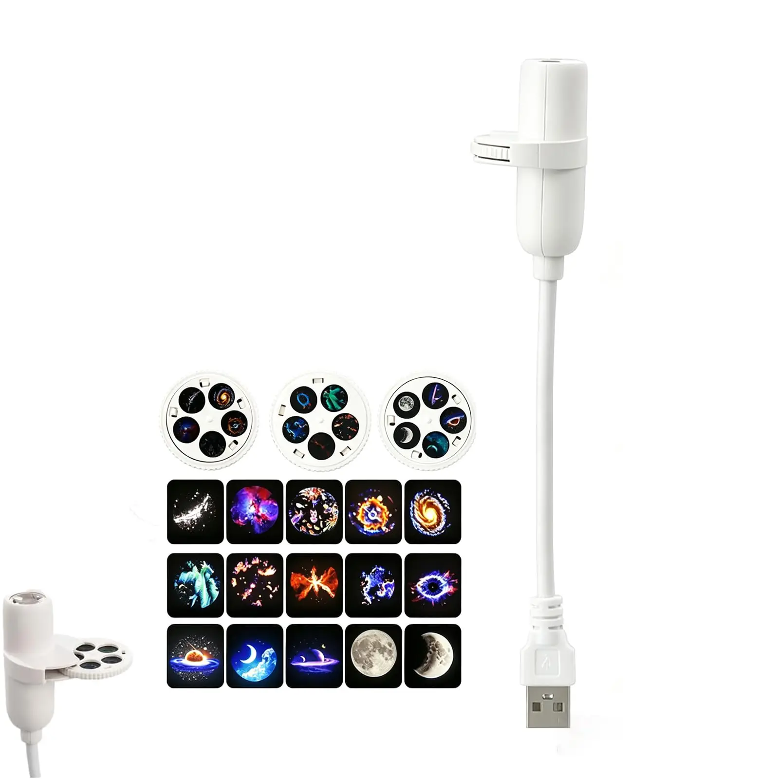Mini USB Galaxy Sterrenprojectorlamp 360 °   Verstelbaar nachtlampje, sfeerverlichting voor de slaapkamer, romantisch nachtelijk gebruik voor verjaardagsfeestjes