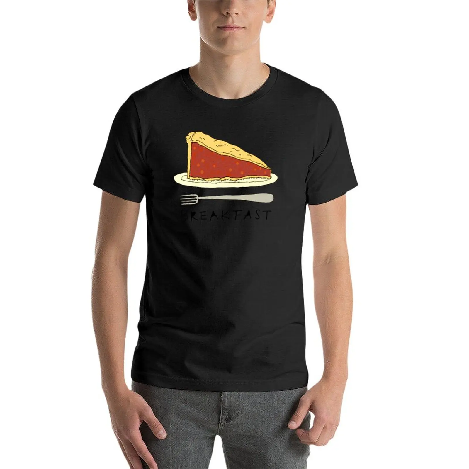 Camiseta de Pie para desayuno para hombre, ropa de anime, tallas grandes, camisetas negras