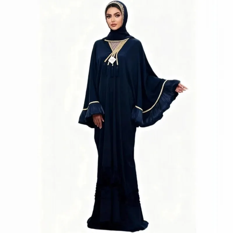 

Muslim Women Arabic Dubai Abaya Long Dress Modest Ramadan Robe Kaftan Femme Islam Clothing Eid Djellaba Kebaya Caftan Marocain