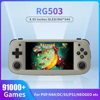 RG503 Portable Retro Game Console 91000+Games 4.95-INCH OLED Screen Handheld 5G Video Player Linux System For PS1/PSP/N64/DC/SS