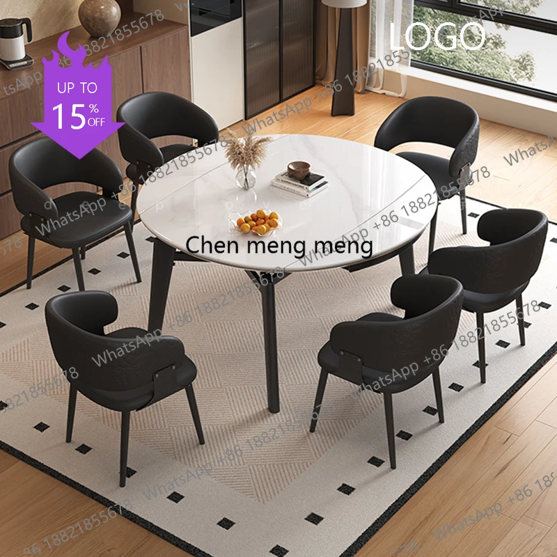 Mesa de comedor nórdica de mármol, mesa de comedor moderna para salón, mesa de póquer para niños, mesas de comedor redondas que ahorran espacio, muebles para sala de estar