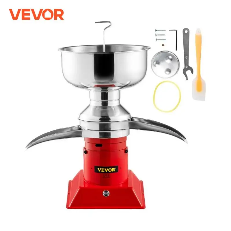 VEVOR 50L/H Electric Milk Cream Separator Commercial Stainless Steel Centrifugal Skimmer Household Butter Milk Skimming Machine