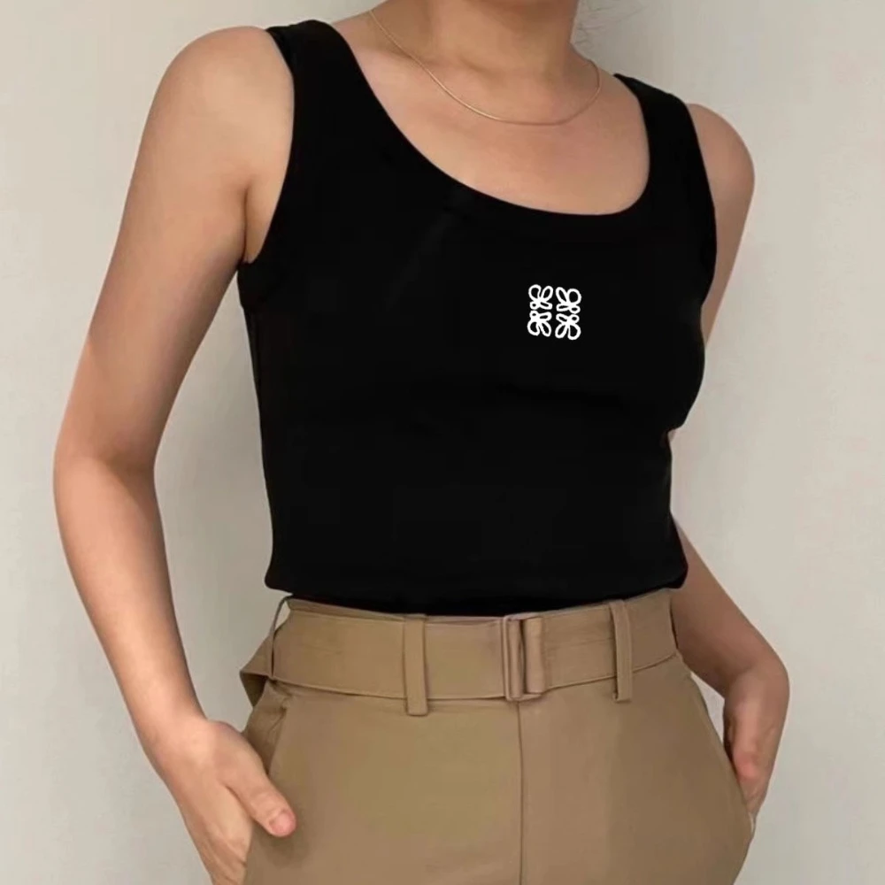 Women Solid Round Neck Ribbed Tank Top Camisole Women 2025 Summer Basic Elastic Tank Top O Neck Solid Long Fitness Tank Top