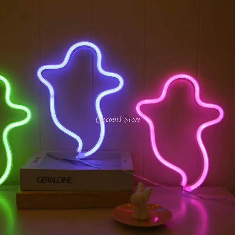 Y1UB Night Light Wall Art Sign Halloween Decor Party Wall Hanging Light