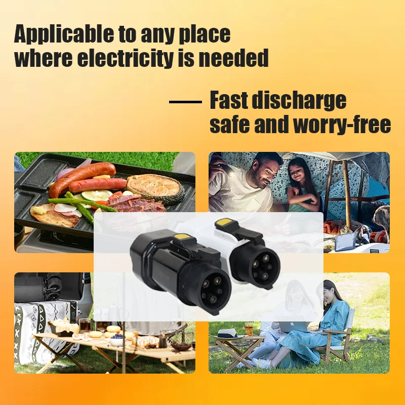 Type1 V2L EV Discharging 16A 3.5KW 220V Universal Socket Adapter Vehicle to Load Discharge  Adapter Type 1 Plug to UK Socket