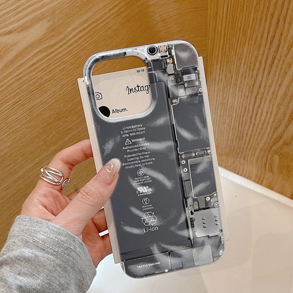 Case For Iphone 15 14 Plus 11 Pro Max 13 17 Air 12 16 Mechanical Internals Elegant Floral Soft Phone Cover Case Funda