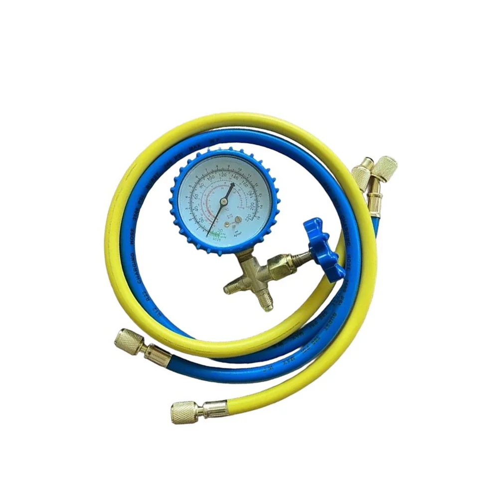 For Air Conditioning Servicing HVAC Manifold Gauge Set Three Way Valve Tool 0-500 PSI Range High Pressure Resistant