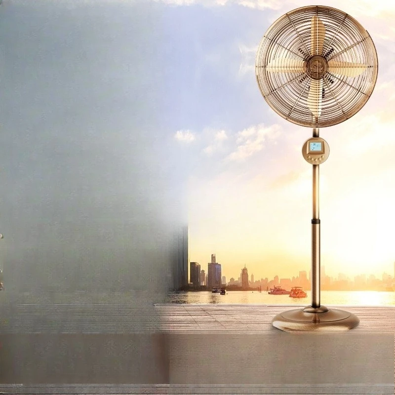 

Electric fan household floor living room strong wind commercial lifting imitation retro all metal