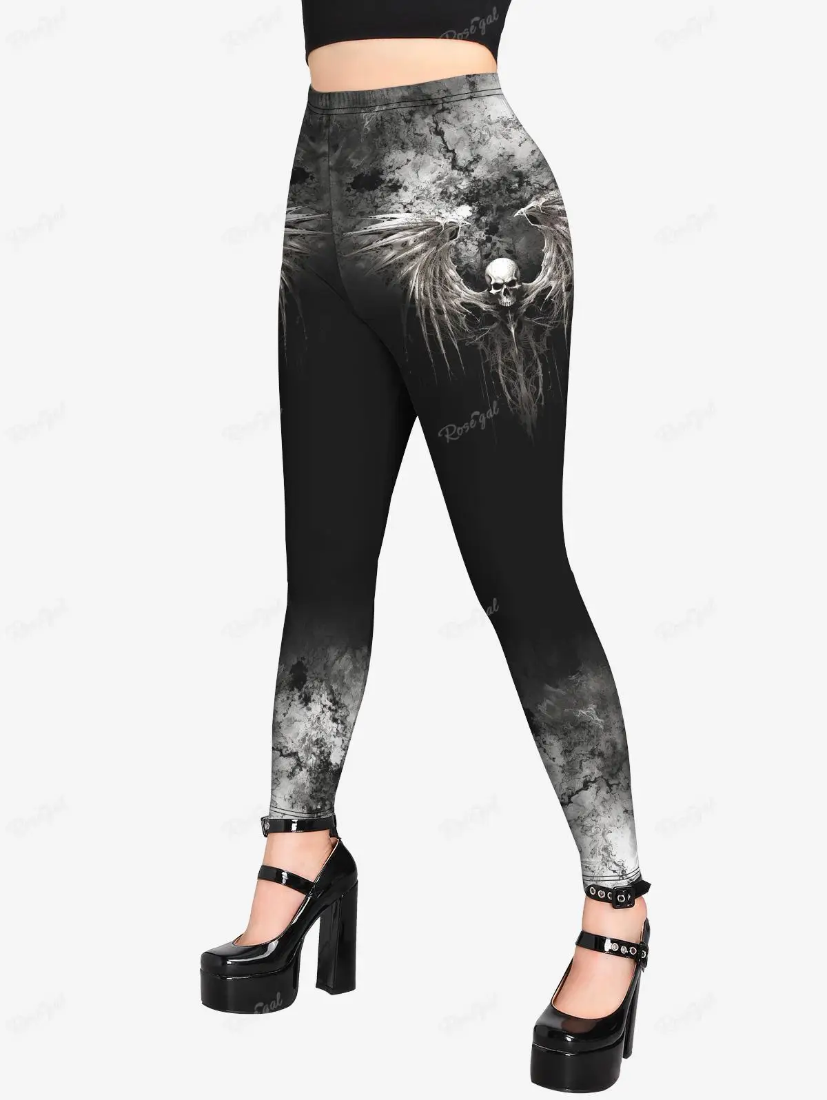 XS-6X Plus Size Gothic Women\'s Skinny Leggings 3D Skull Cat Dinosaurs Print Pencil Pants Bottoms Female All Season Wear Trousers