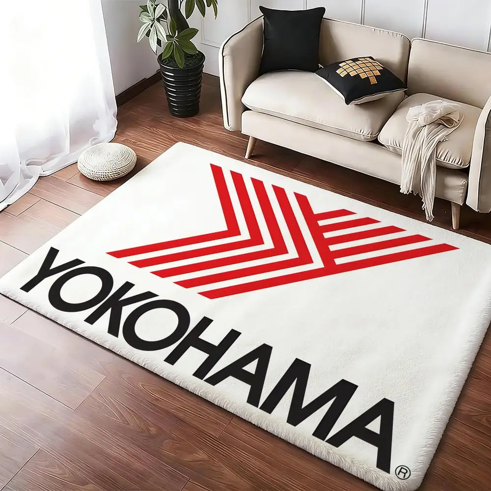 Yoko-hamas Tires Floor Mat Soft Thickened Absorbent Non-Slip Bedroom Living Room Door Mat Home Decor Flannel Rugs
