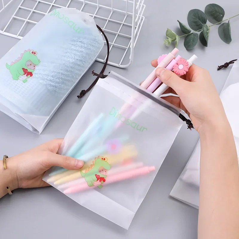 Portable Travel Storage Waterproof Clothing Drawstring Pouch Luggage Bags for Clothes Storage and Finishing, 2pcs Cartoon