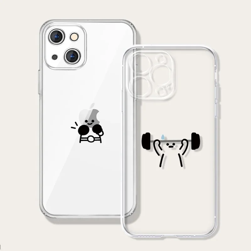 Funny Matchstick Men Sports Clear Phone Case For iPhone 16 15 14 13 12 11 Pro Max Plus Mini XS XR X 7 8 SE Stickman Fundas Cove