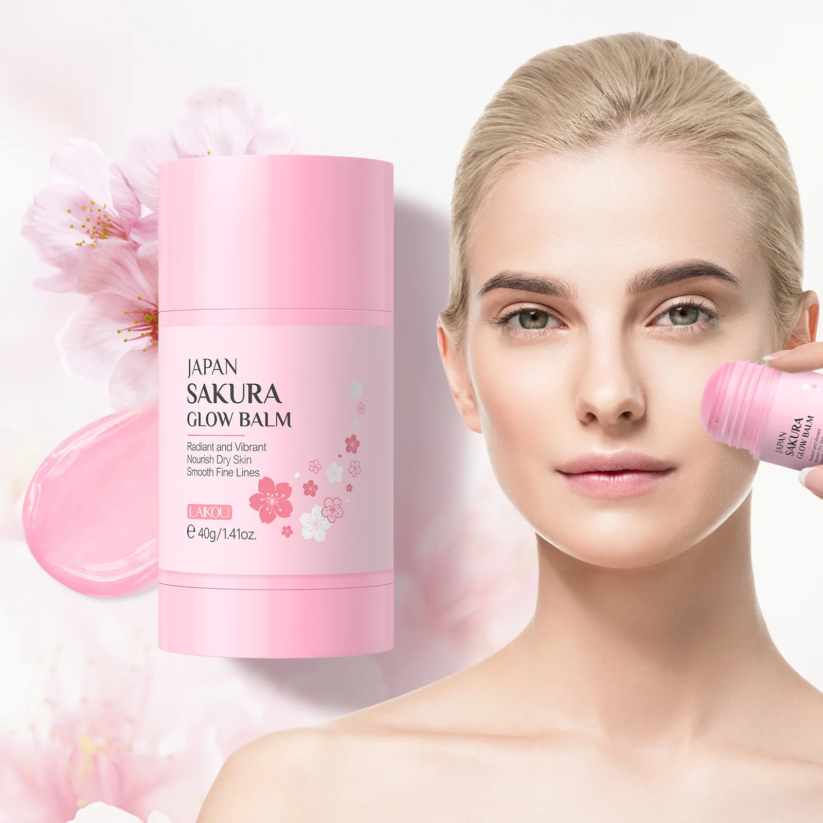 Sakura Solid Face Mask Stick Tiefenreinigung Grüner Tee Gesichtsmaske reduziert Mitesserporen Ölkontrolle Feuchtigkeitsspendende Schlammmaske 40 g