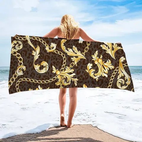 High-end Luxury European Design Beach Towel Microfiber Large Absorbent Travel Towels for Men Women and Child Household Towel