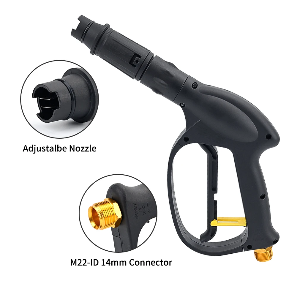 High Pressure Car Wash Water Gun with M22 Inlet-14mm Jet Adjustable Nozzle Car Washing Sprayer Gun Trigger Handle Washer Gun - view 3