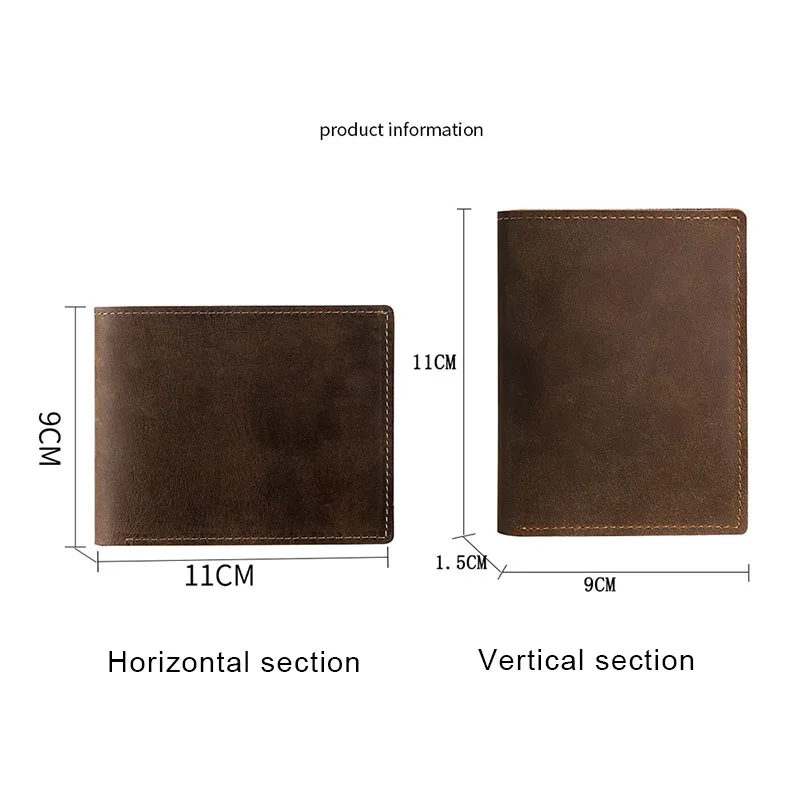 Free Custom First Letter Retro Crazy Horse Leather Wallet Ultra-thin Leather Coin Wallet Fashionable Men's Short Money Set 2025