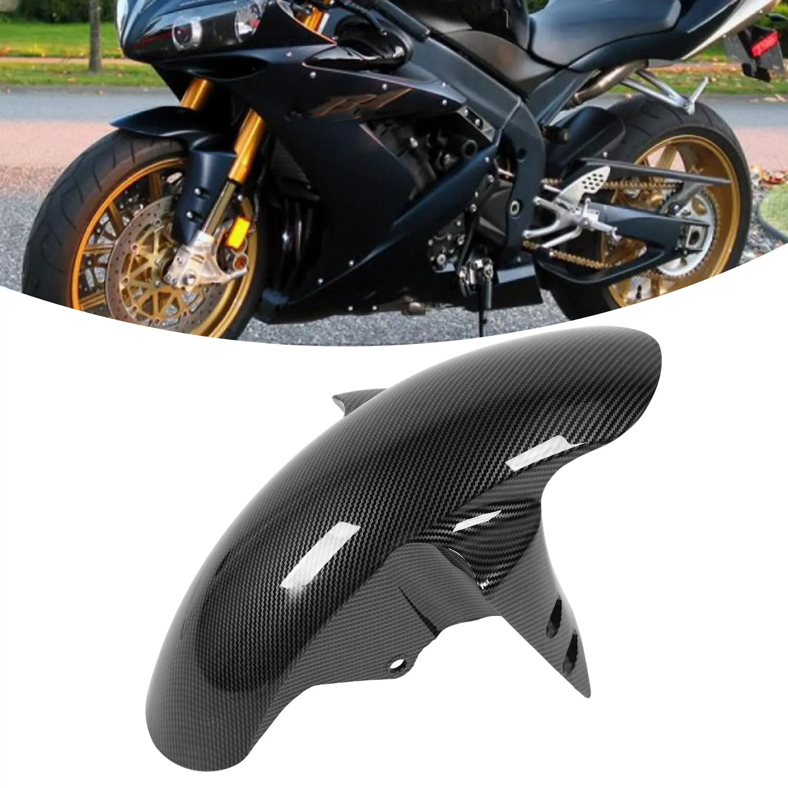 Motorcycle Front Mudguard Carbon Fiber Pattern High Strength Motorcycle Splash Guard Fairing For Yamaha YZF-R1 2002-2008