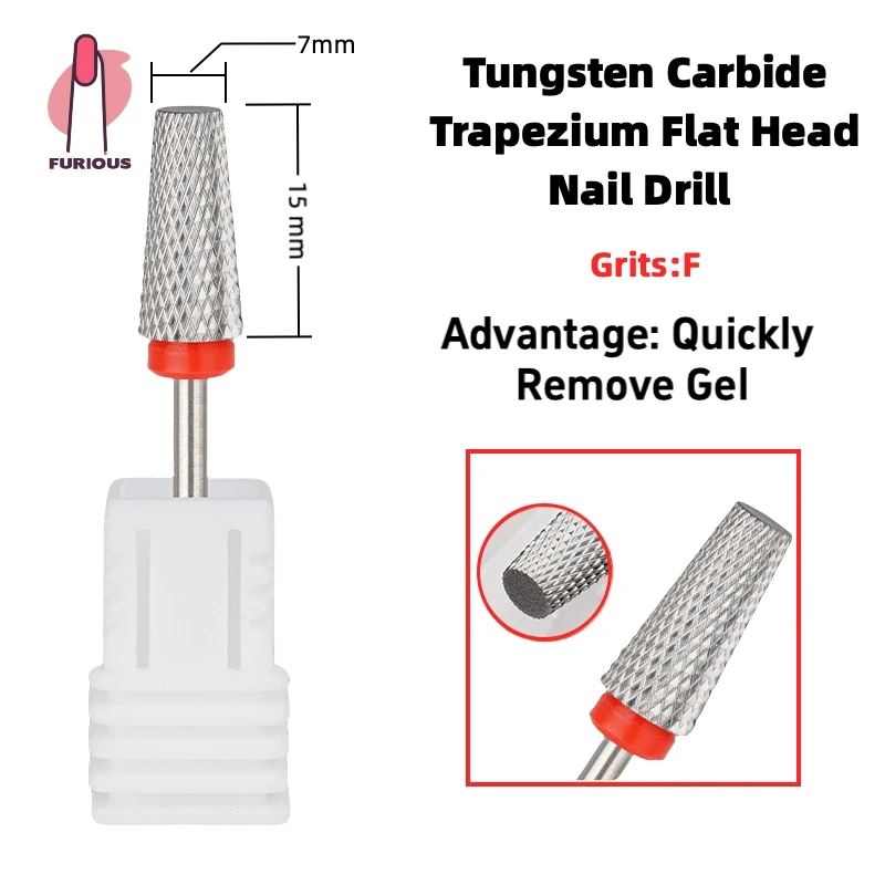 5 in1 شقة أعلى المهنية كربيد التنغستن مسمار مثقاب الخشب إزالة هلام طلاء الأظافر صالون المنزل مانيكير أداة XF/F/M/C