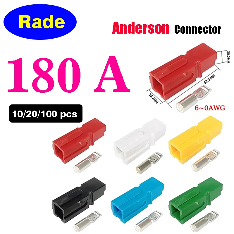 

10/20/100Pcs Anderson Type Single Pole 180A Plug 600V DC Battery Connector UPS Power Plug High Current Quick Plug Forklift Power