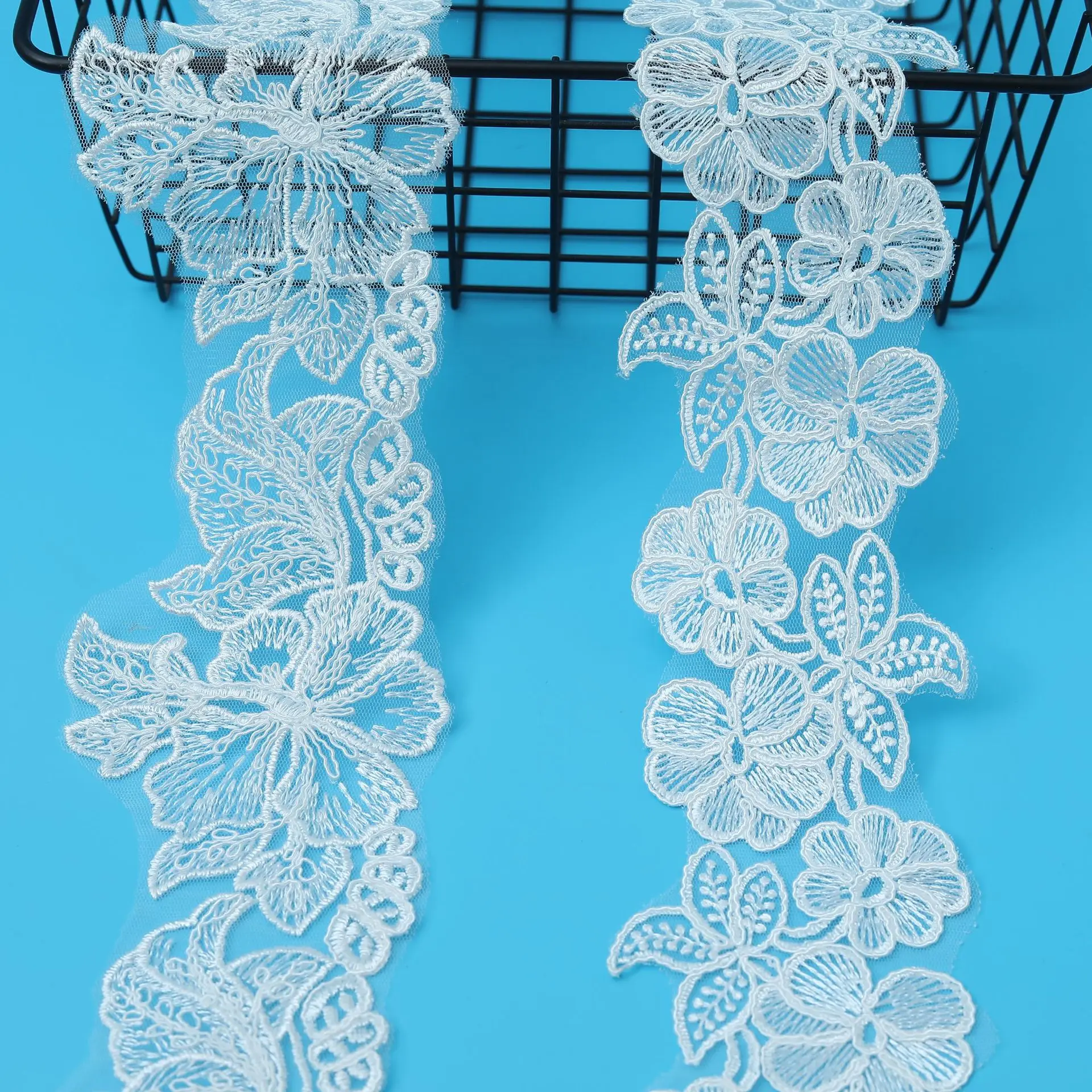 50 ياردة 9 سنتيمتر واسعة فوري بريق الترتر حبال النسيج زهرة فينيسيا البندقية شبكة الدانتيل تقليم زين الخياطة الحرفية لحفل الزفاف ديسمبر. #1