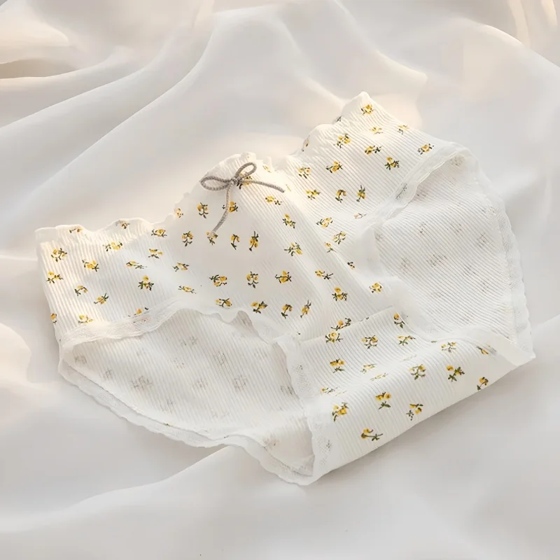 Katoenen slips Leuke aardbei damesbroek Vrouwelijk slipje Ademend ondergoed Zachte lingerie Meisjesmode Bloemen