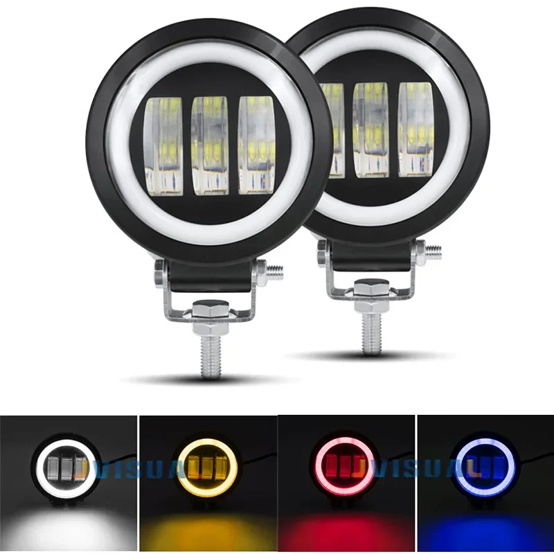 Pop 4 pulgadas 12V 24V 30W luz de trabajo Led cuadrada redonda Ojos de Ángel barra de luz punto de luz todoterreno motocicleta coche barco 4x4 Atv Led trabajo L