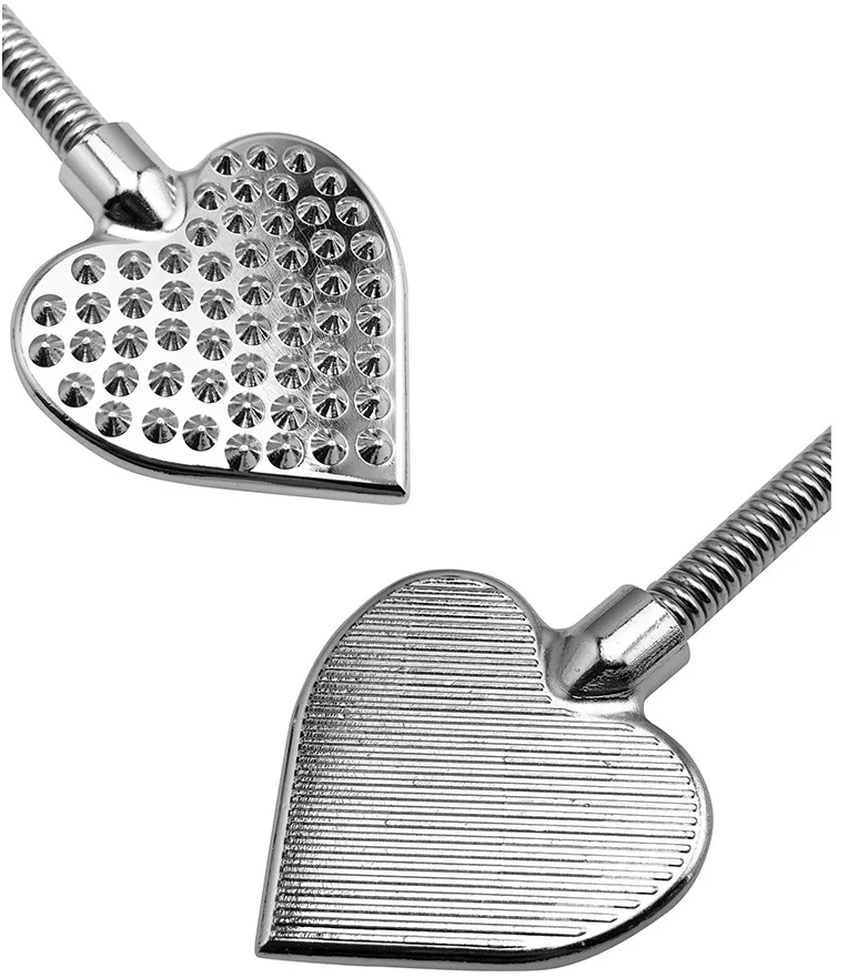 SM flirtatious fetish sex toy heart-shaped metal racket double-sided texture sex toy adult sex prop 18+ sex tols for girl