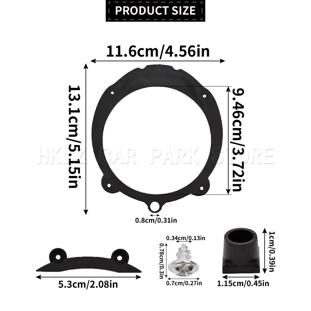 For Porsche Boxster 986 / 996 Coupe Targa High Quality Dashboard And Rear Side 4inch Audio Speaker Rings Adaptors kits