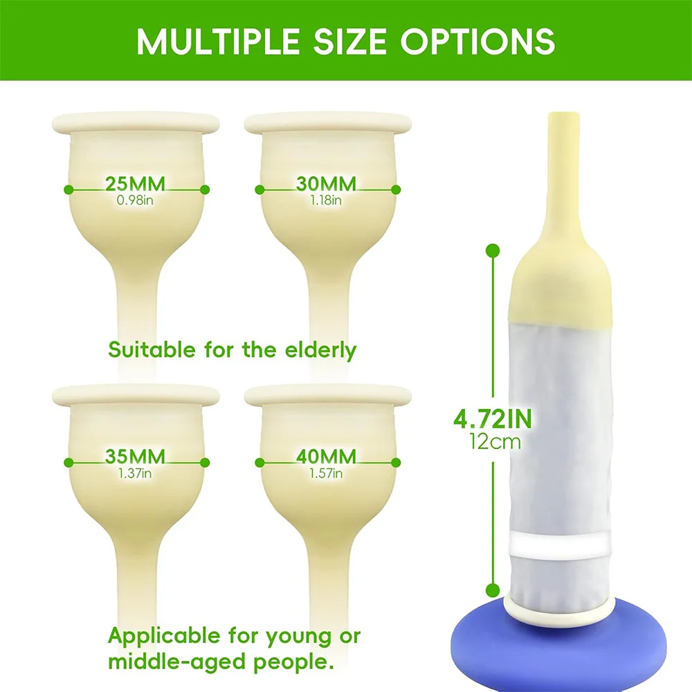 External Male Urinary Catheter Set, Catheter Supplies, Latex Material, Skin-Friendly and Leak-Proof, Suitable for Elderly People with Limited Mobility