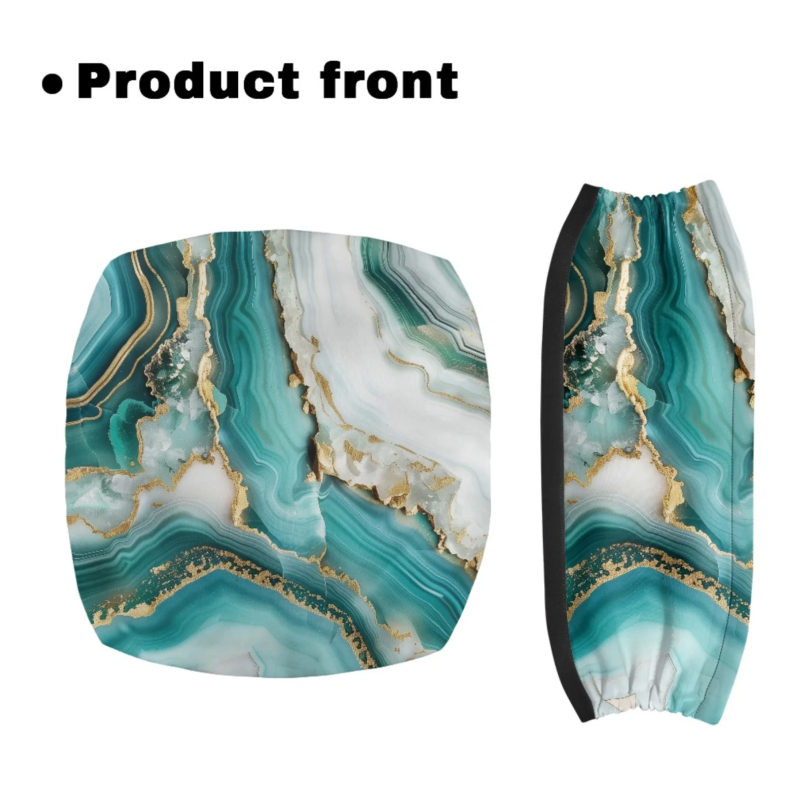 Coloranimal Marble 2 Pieces Set Rollator Walker Seat Covers Polyester Fabric Rollator Walker Seat Back Cover for Senior Ladies