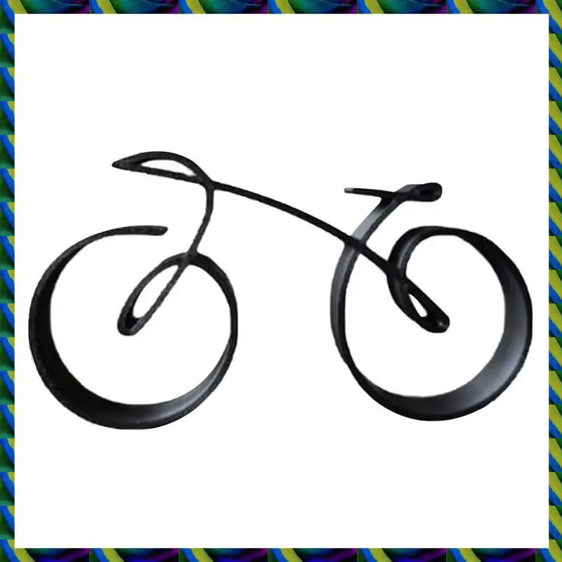 毎日の自転車彫刻ワイヤーフレームスタイル、黒い自転車ラインアート彫刻、自転車アート装飾、自転車愛好家のための女性のための耐久性