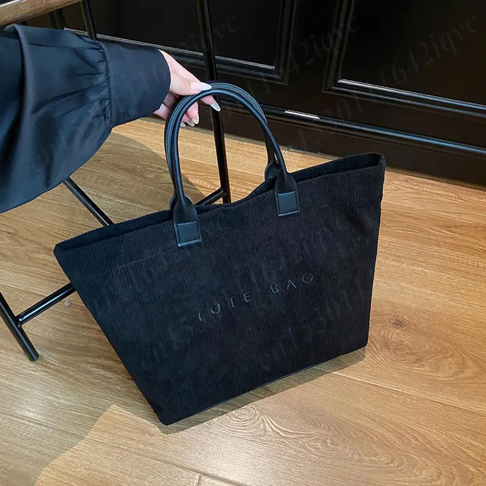 

Women Corduroy Tote Bag Large Capacity Handbag Casual Chic Top Handle Bags Shopping Travel Pack Fashion Vintage Commuter Bag