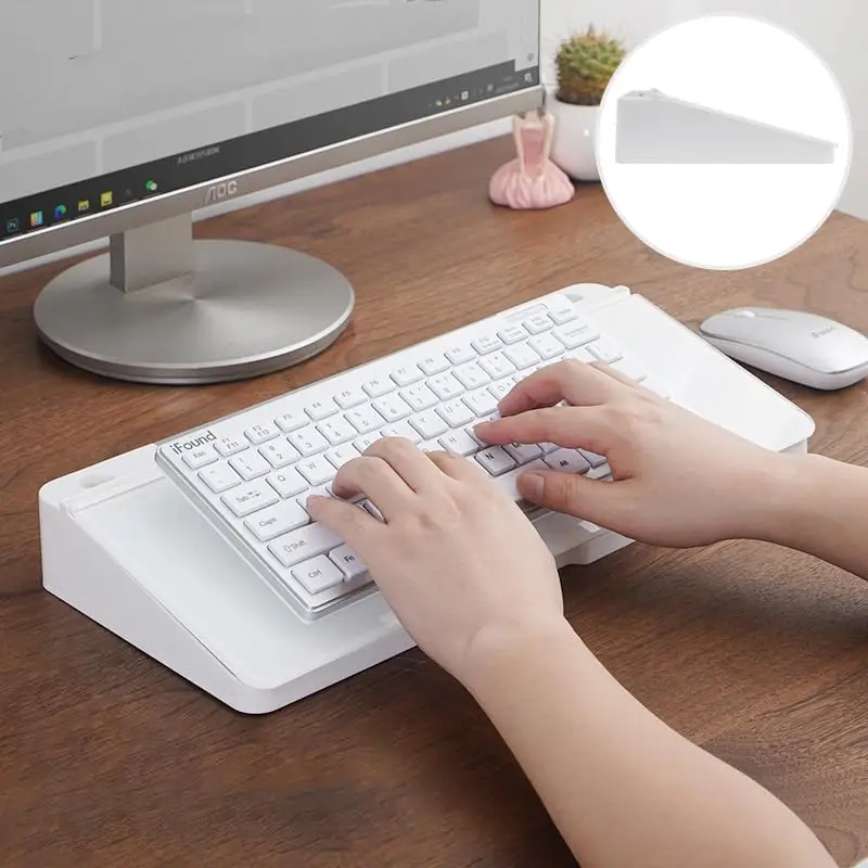 Desktop Glass Dry Erase Board,Computer Keyboard Stand White Board Surface Pad,Computer Buddy