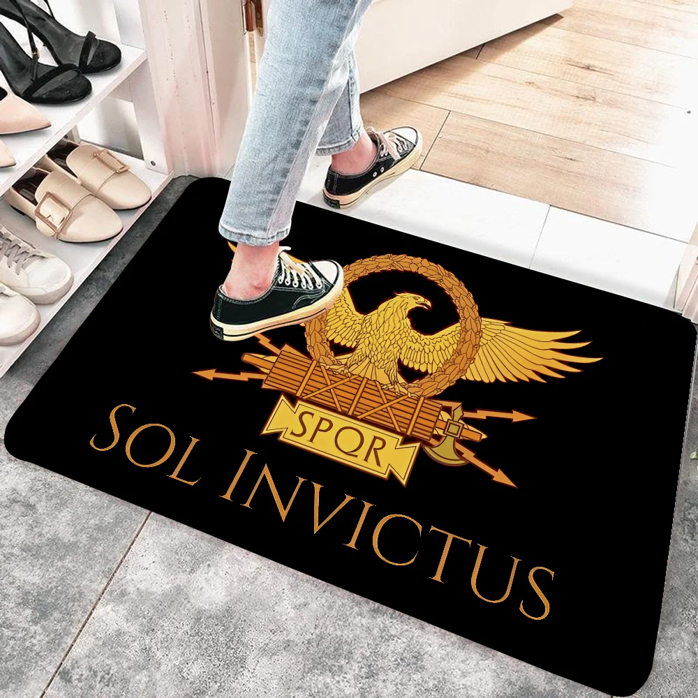 Roman SPQR printed Hallway Carpet Non-Slip Laundry Room Mat Laundry Decor Balcony Child Living Room Bedside Area Rugs