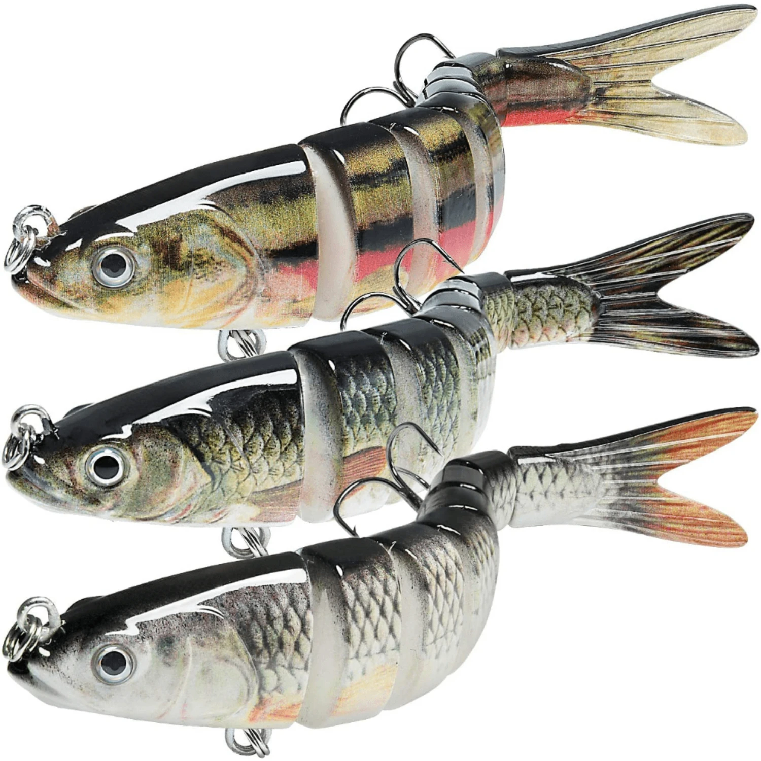 Bass & Trout Fishing Lures Kit - Lifelike Multi-Jointed Swimbaits, Versatile Slow Sinking for Fresh & Saltwater Angling