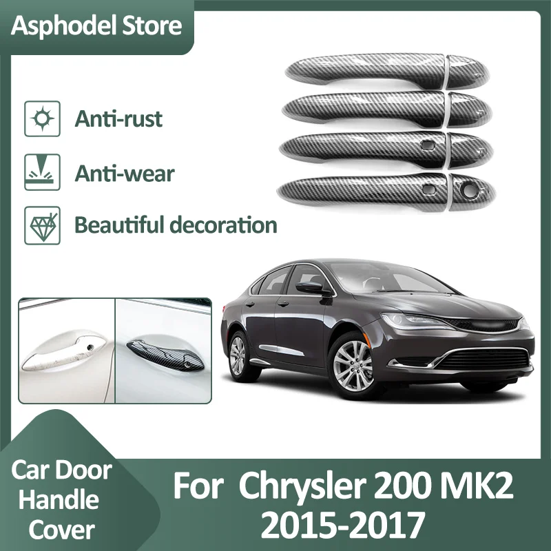 

Car Door Handle Trim Cover For Chrysler 200 200C MK2 2015 2016 2017 Exterior Chrome Stickers Styling Protective Atuo Accessories