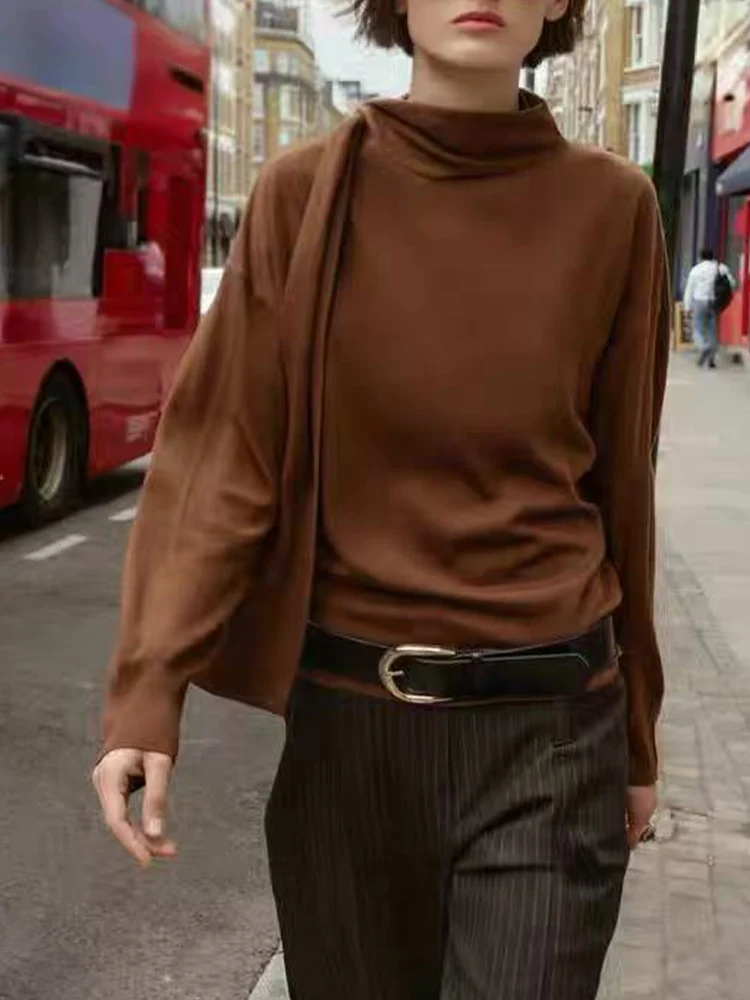 

European and American style autumn new arrivals women's clothing round neck loose bow long sleeve fine knit sweater