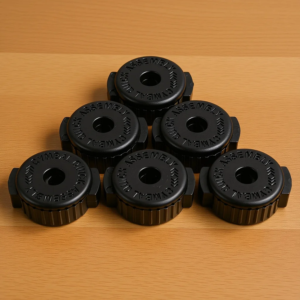 

6pcs Plastic Cymbal Quick Release Nuts Black Drum Installation Aid For Percussion Instruments Cymbal Mates Replacement Clamp