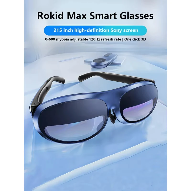 Rokid Max AR-Brille, 3D-Smart-Brille, Micro-OLED, 215-Zoll-Max-Bildschirm für Smartphone, Nintendo Switch, PS5, Xbox PC, All-in-One