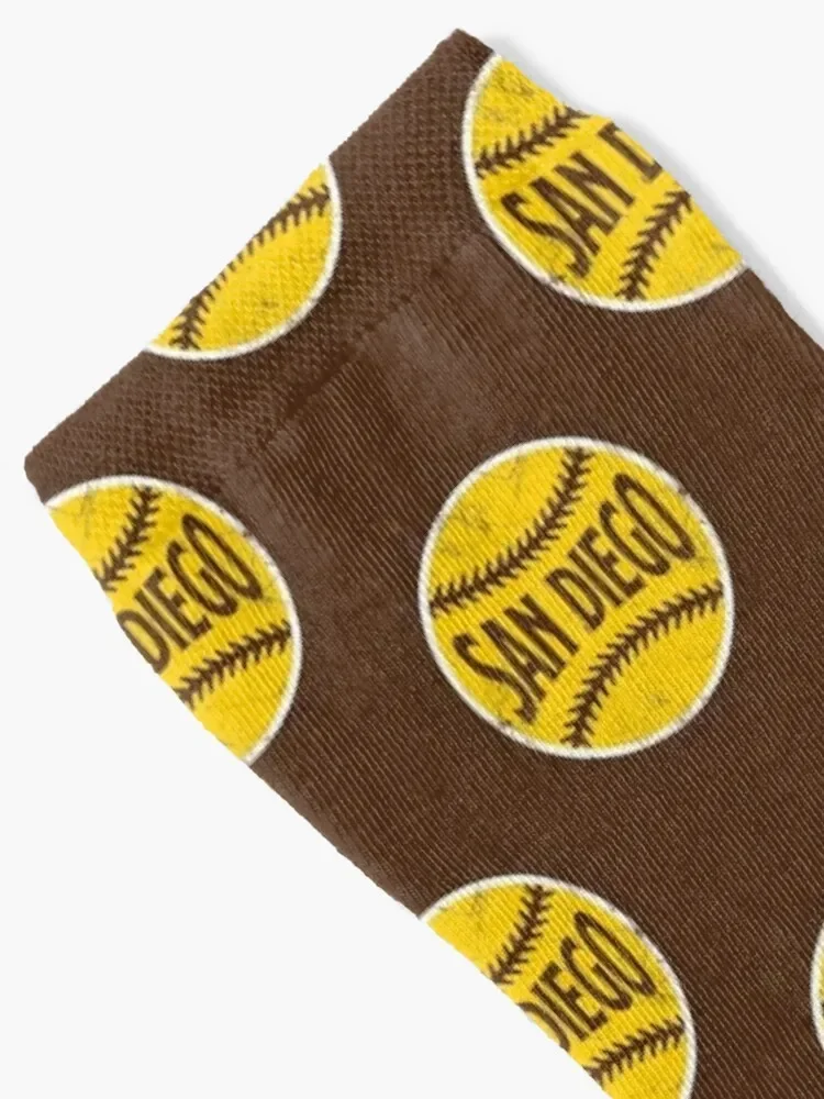 San Diego Retro Baseball - Brown Socks with print custom Socks For Women Men's